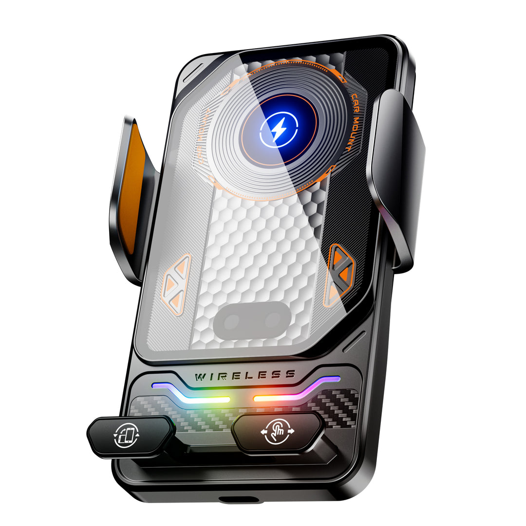 Unisex Qi-enabled smartphone holder with automatic fastening Bowlift