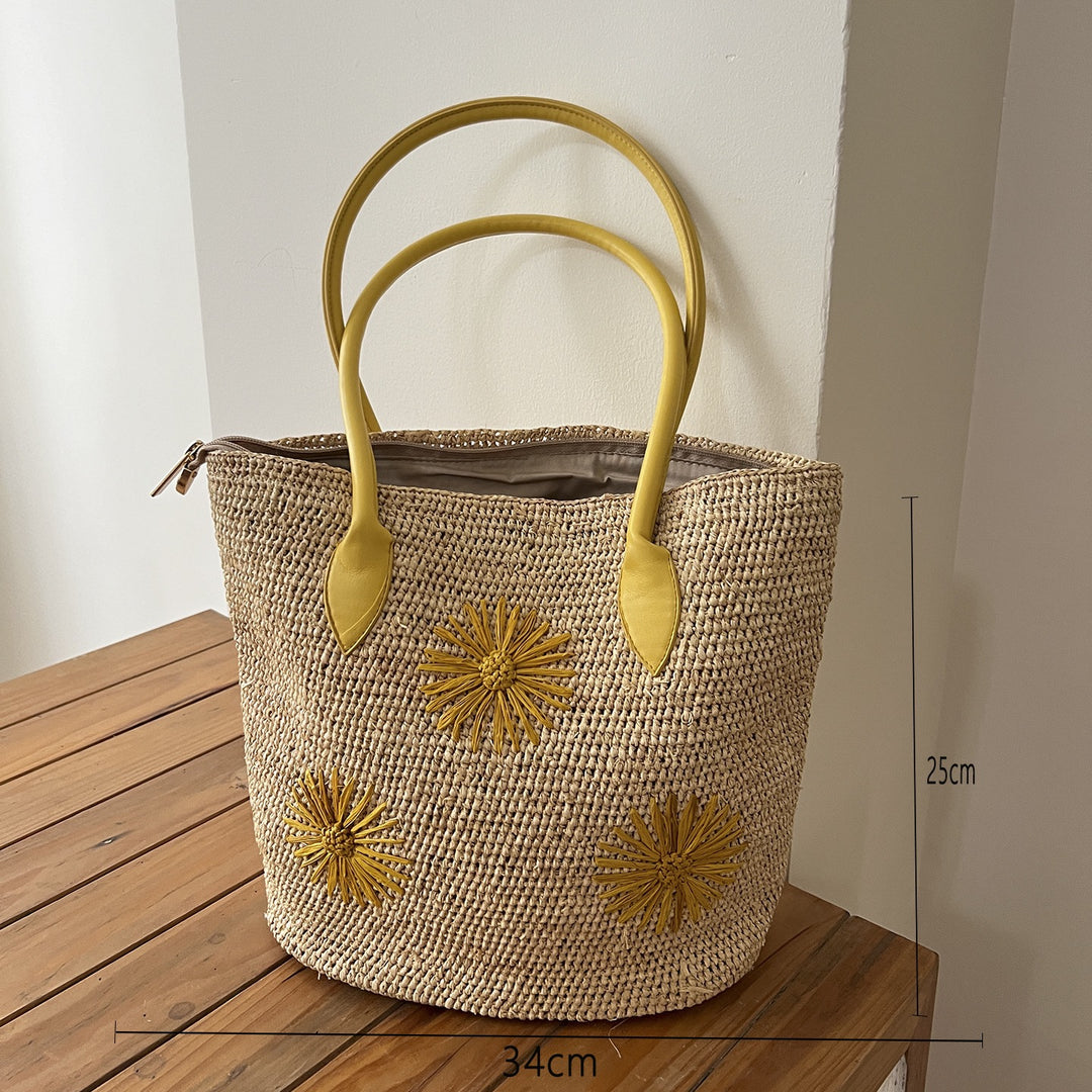 Handmade basket bag with braided handle Bowlift