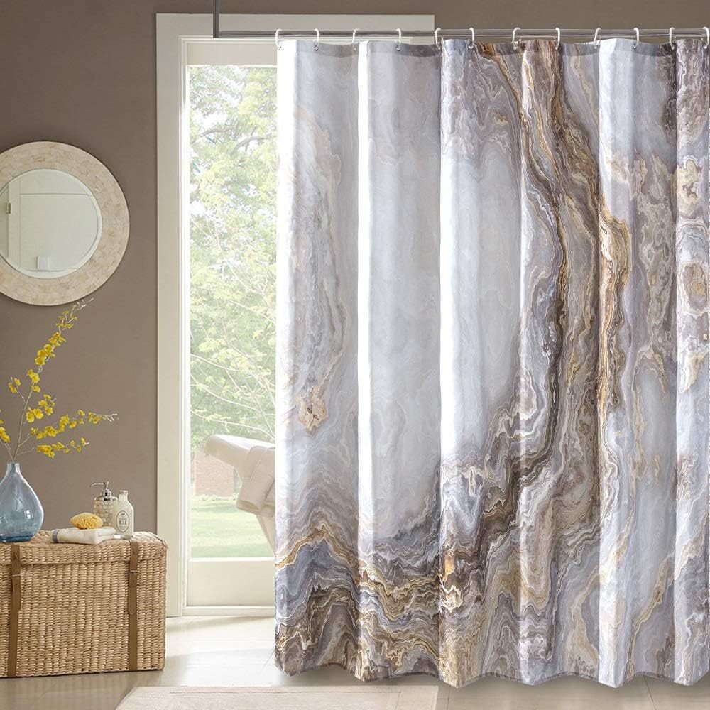 Artistic Marble Print Shower Curtain Bowlift