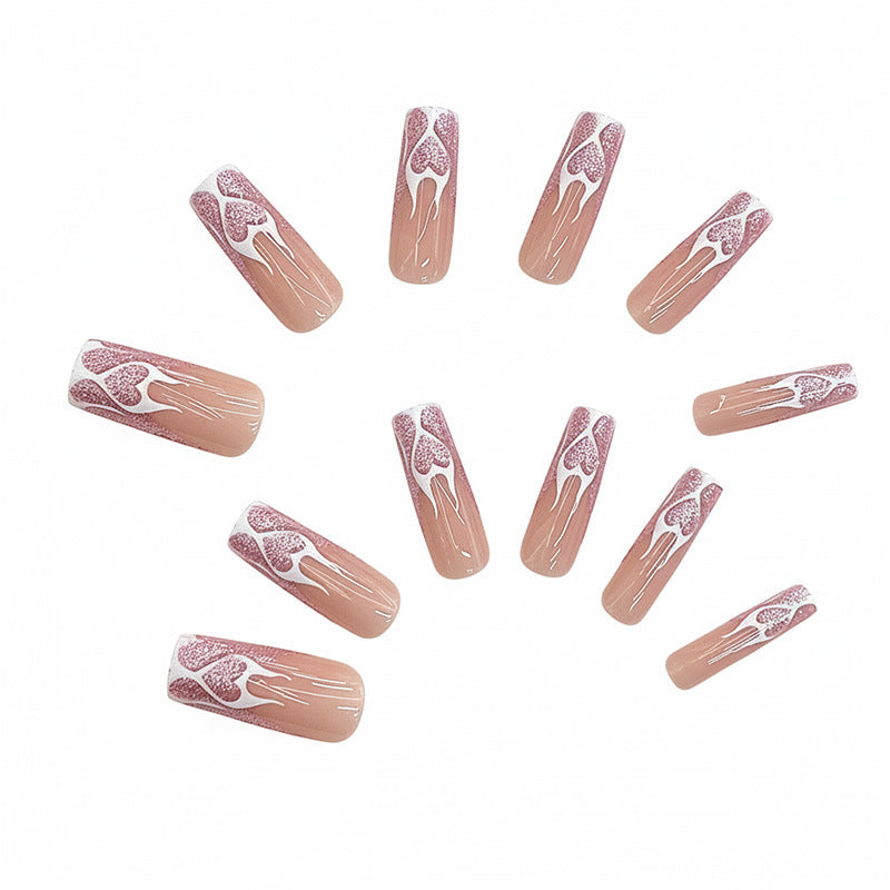 Heart Flames Press-On Nail Art Bowlift