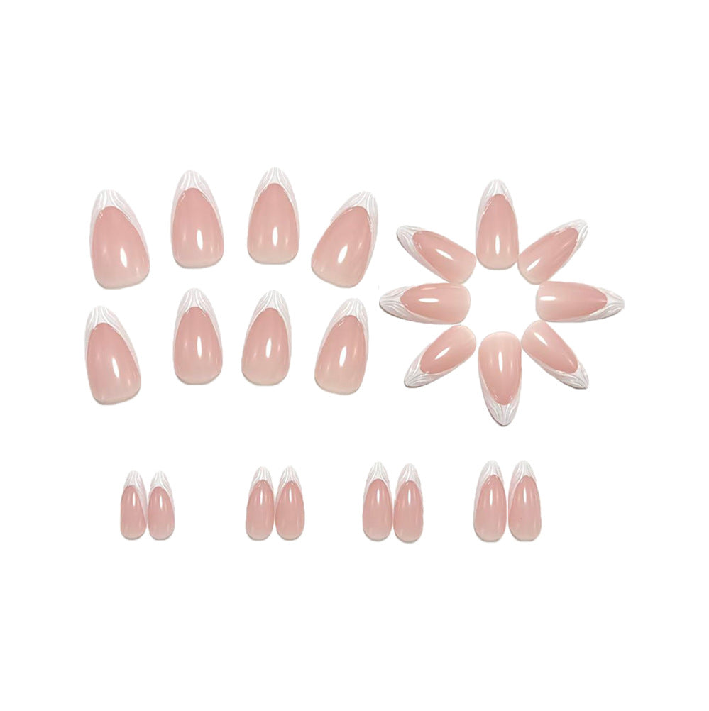 Artificial Nails in Elegant French Tip Design Bowlift