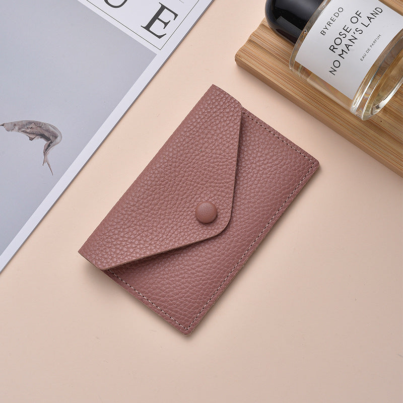 Compact Textured Leather Cardholder Bowlift