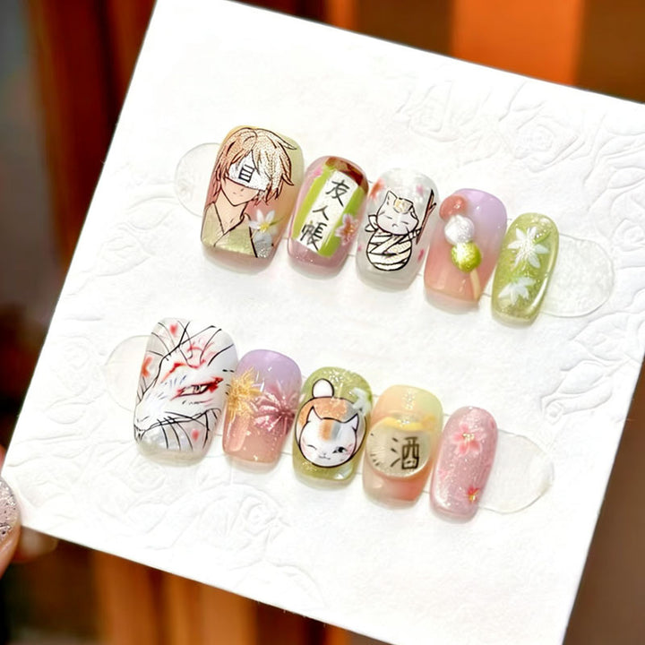 Elegant French Tip Press-On Nail Set Bowlift