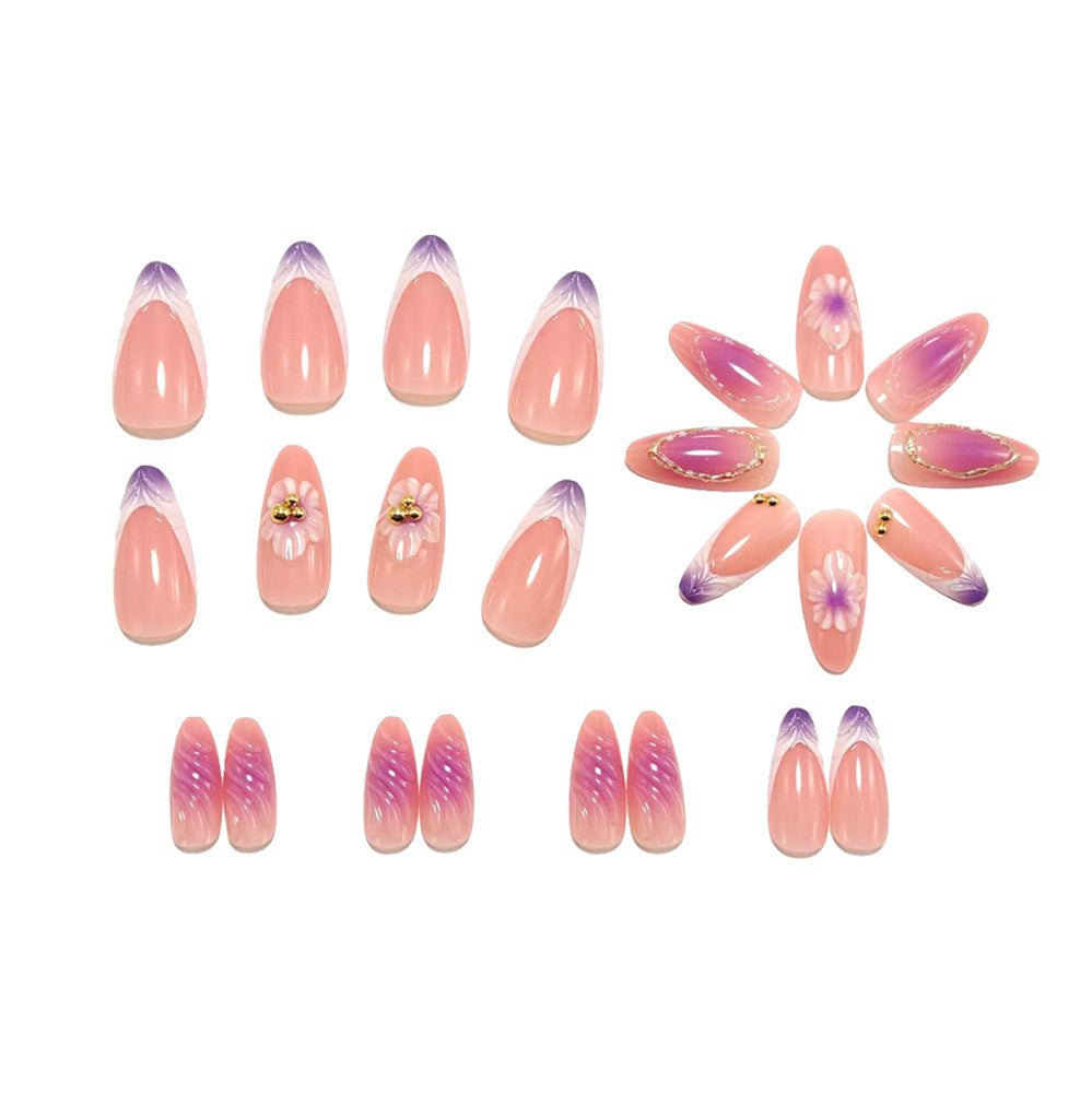 Elegant Artificial Nails with Botanical Designs Bowlift