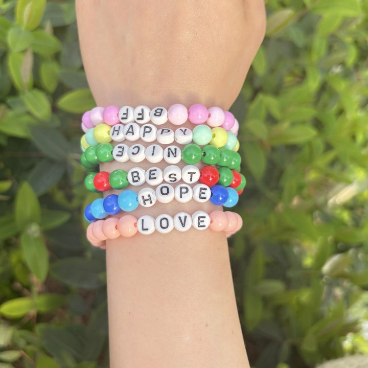 Friendship bracelet made of pastel beads Bowlift