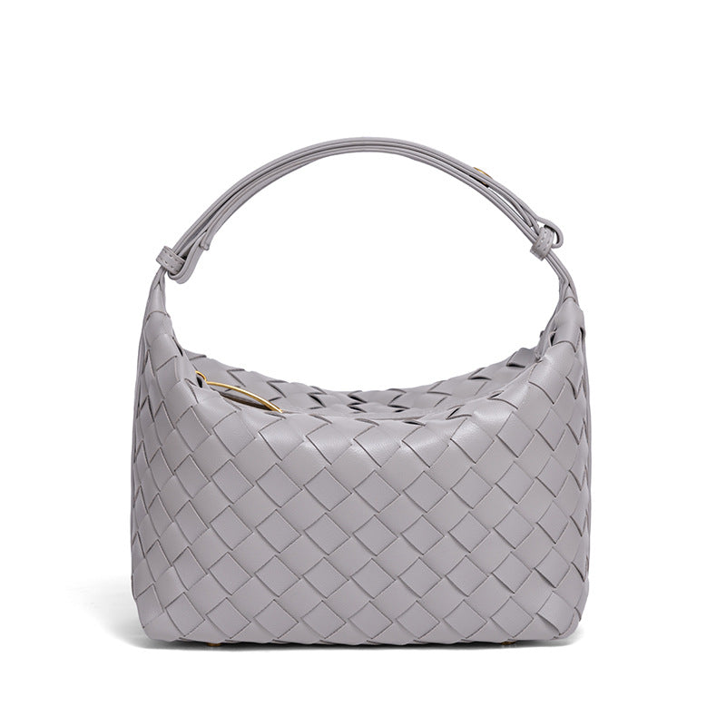 Woven Leather Handbag Bowlift