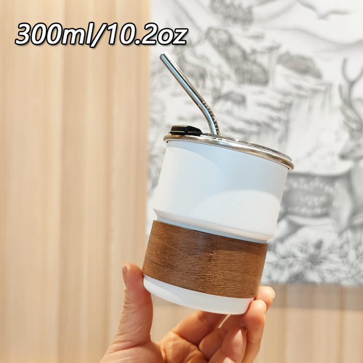 Ladies stylish stainless steel drinking cups with wood application Bowlift