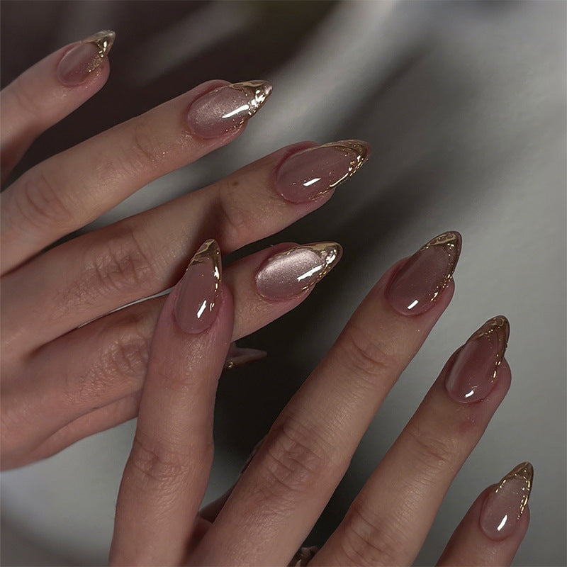 Elegant Marble Effect Press-On Nail Set Bowlift