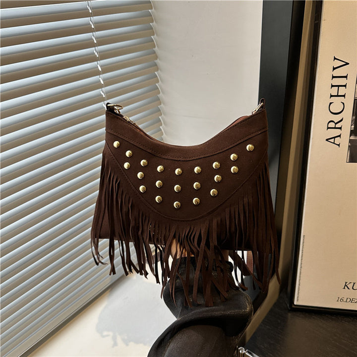 Bohemian Fringe Detail Crossbody Bag Bowlift