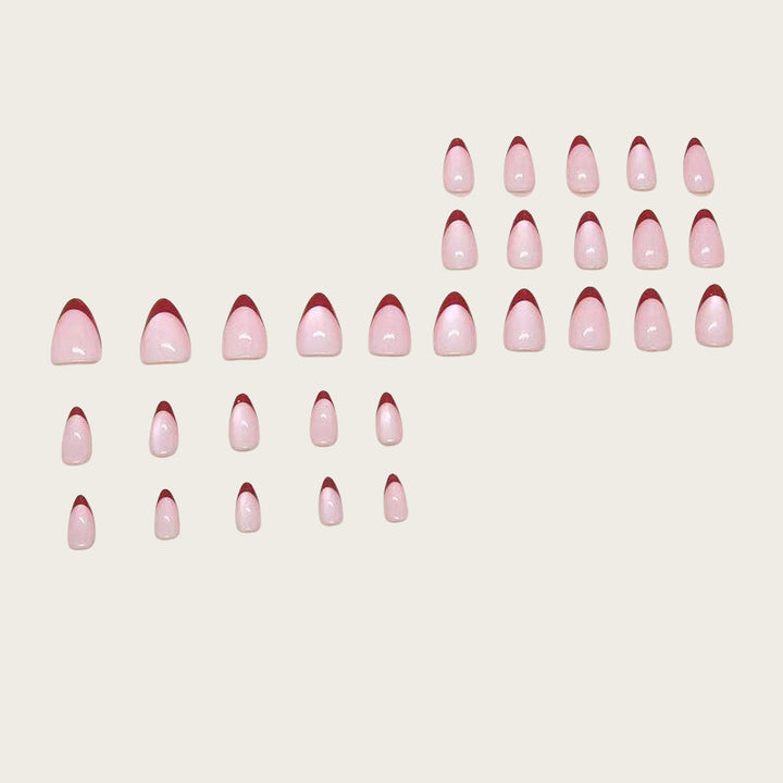 Elegant Artificial Nails with Stylish French Design Bowlift