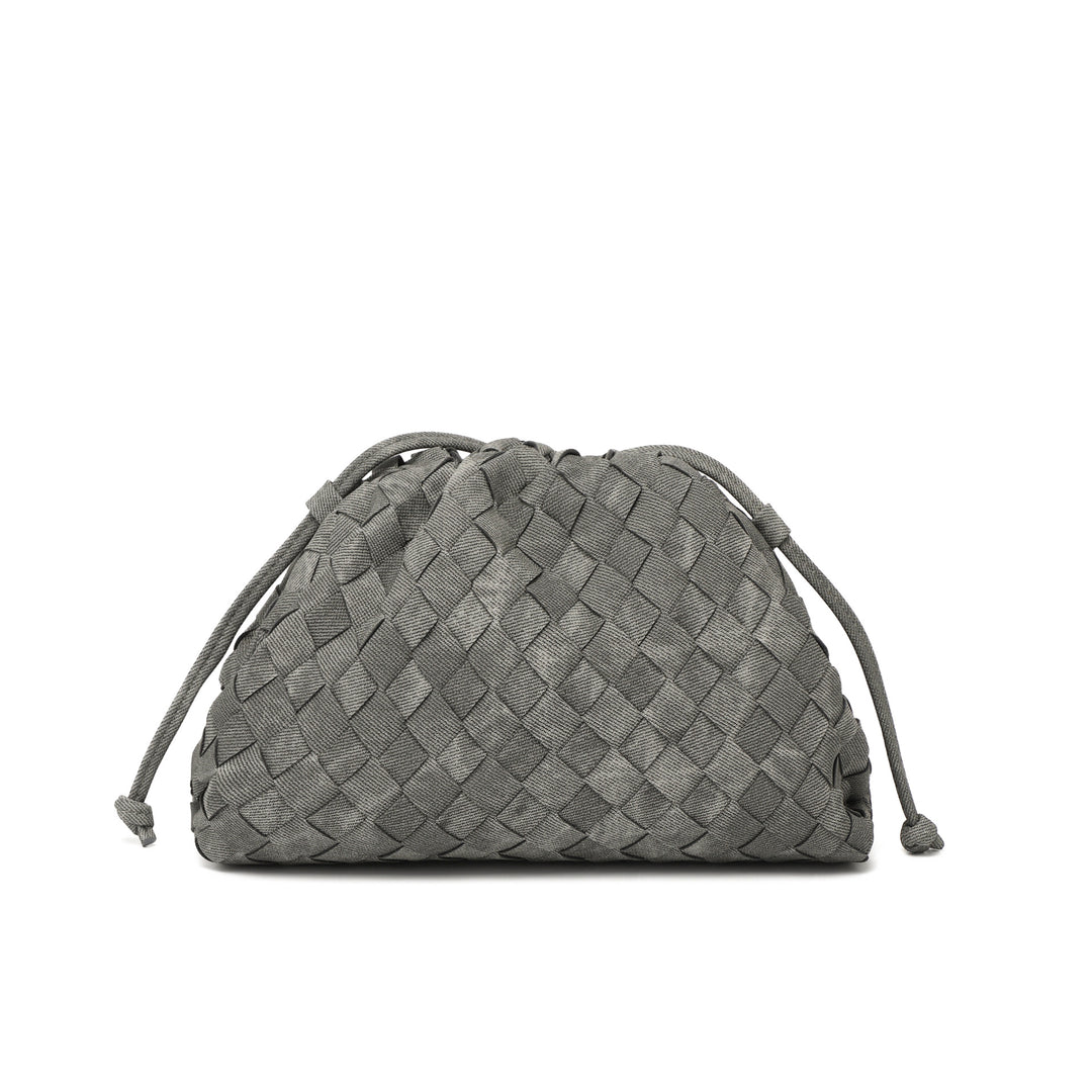 Elegant Woven Leather Bucket Bag Bowlift