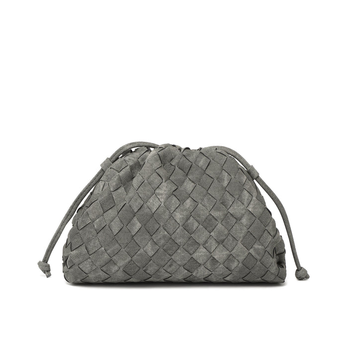 Elegant Woven Leather Bucket Bag Bowlift