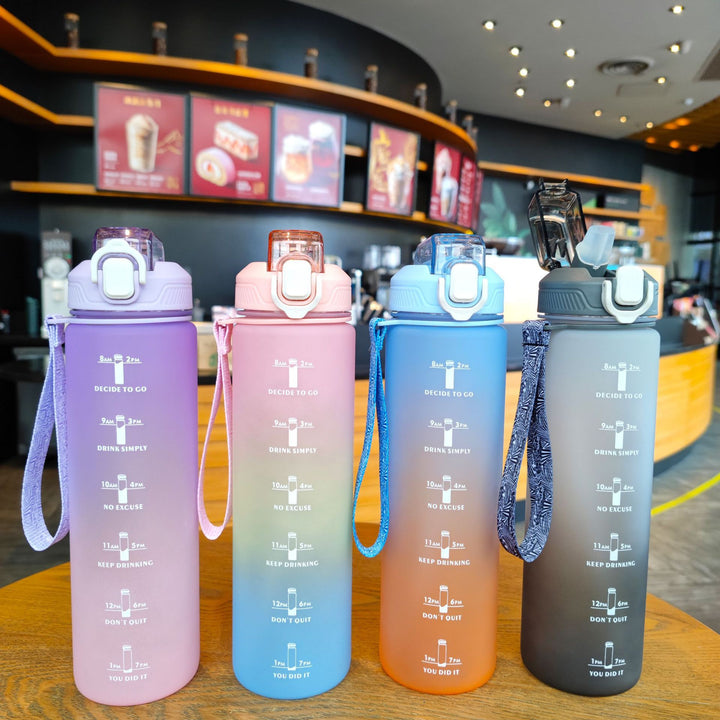 Women's Motivation Water Bottle with Time Markings Bowlift