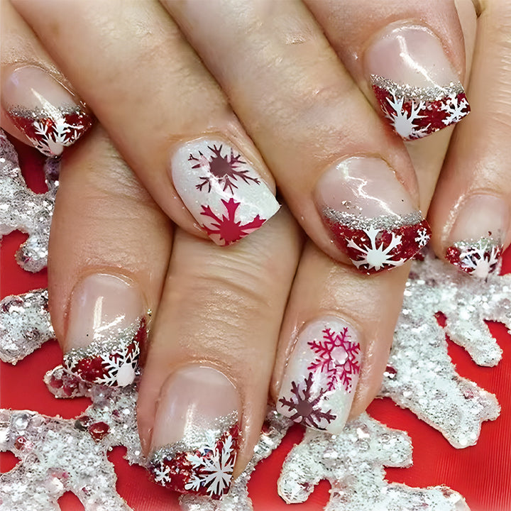 Snowflake Pattern Glitter Gel Nail Art Set Bowlift