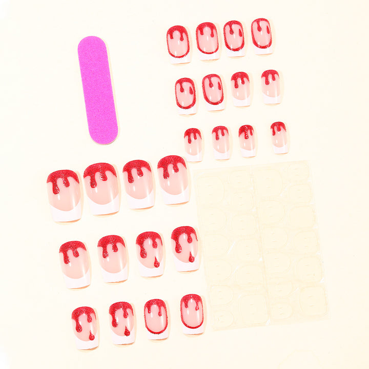 Artistic Blood Drip Nail Art Extensions Bowlift