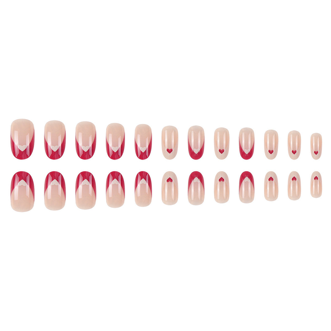 Heart-Accent Stiletto Press-On Nails Bowlift