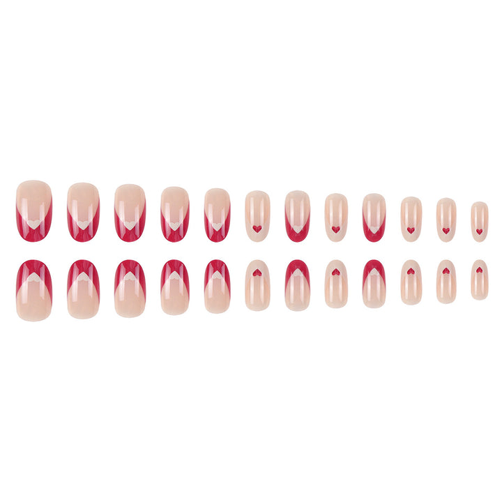 Heart-Accent Stiletto Press-On Nails Bowlift