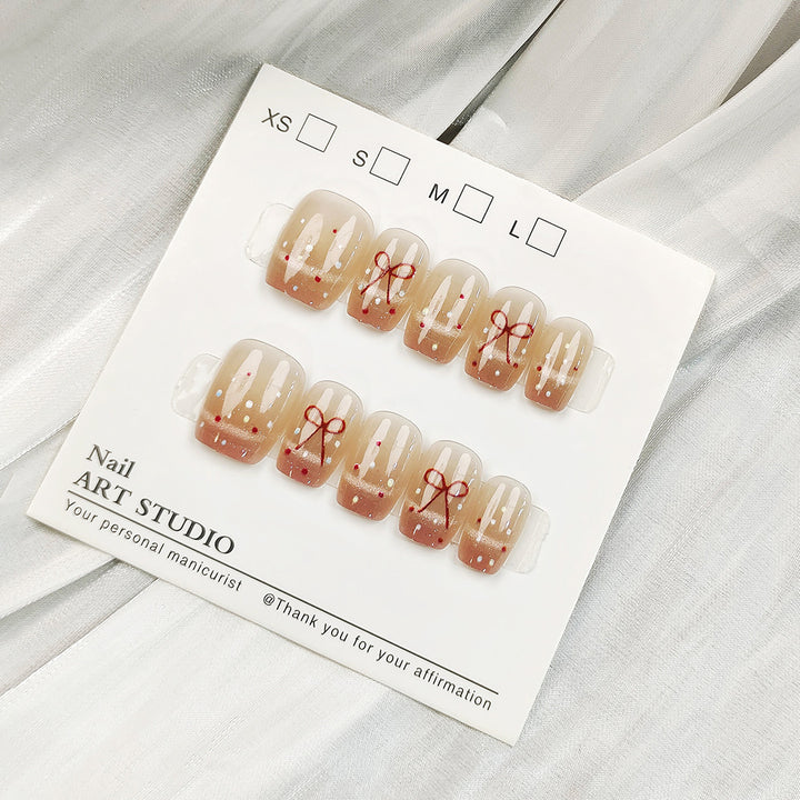 Artificial nails with Elegant Ombre Design Bowlift