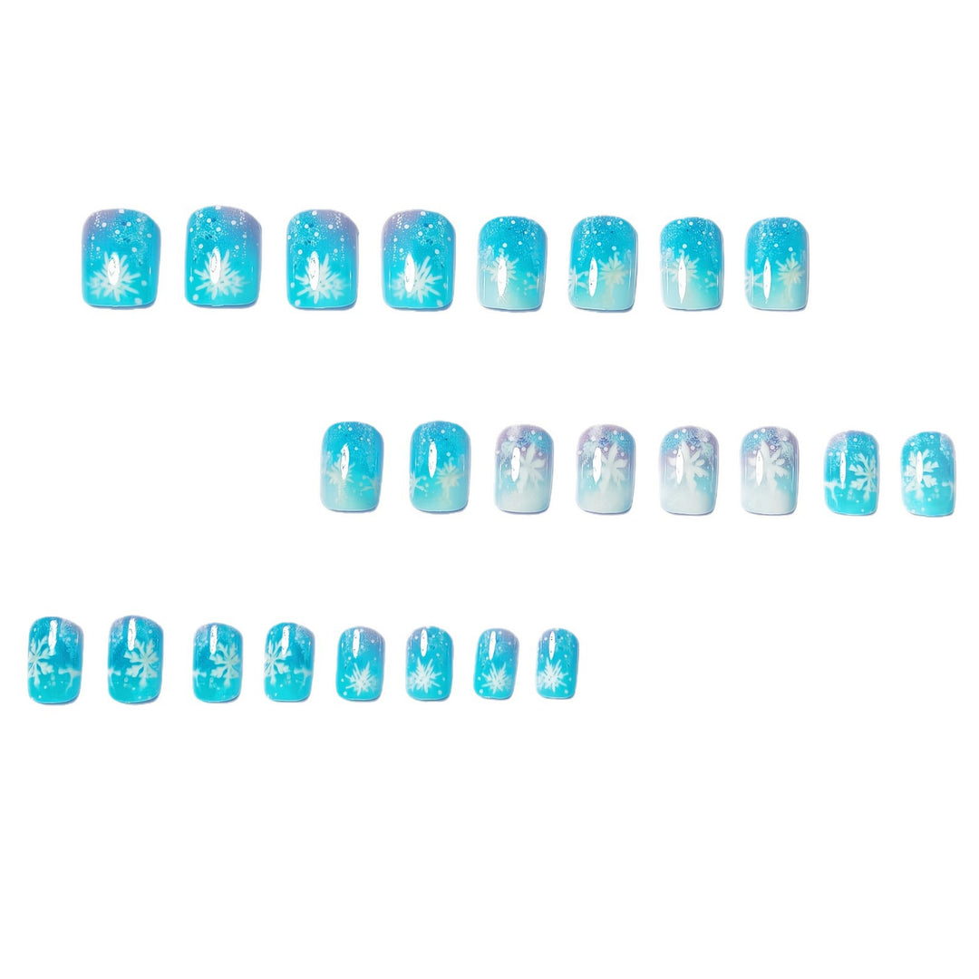Seasonal Snowflake-Themed Press-On Nail Set Bowlift