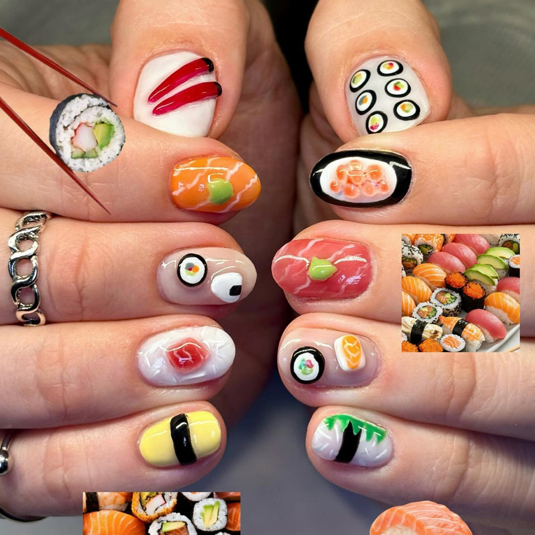 Artful Nail Art in Sushi Design Bowlift