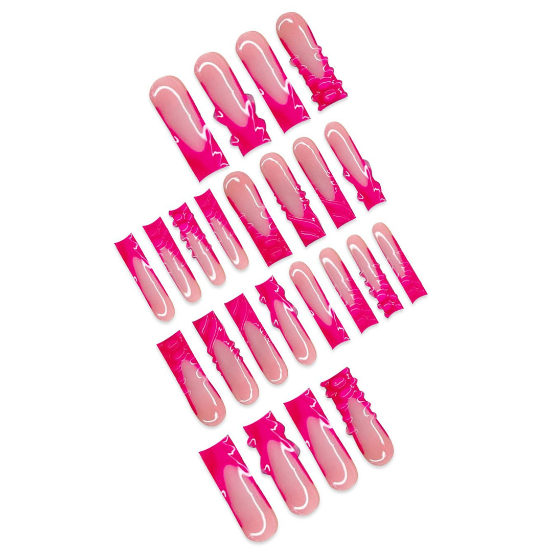 Artistic Long Press-On Nail Set with Unique Design Bowlift