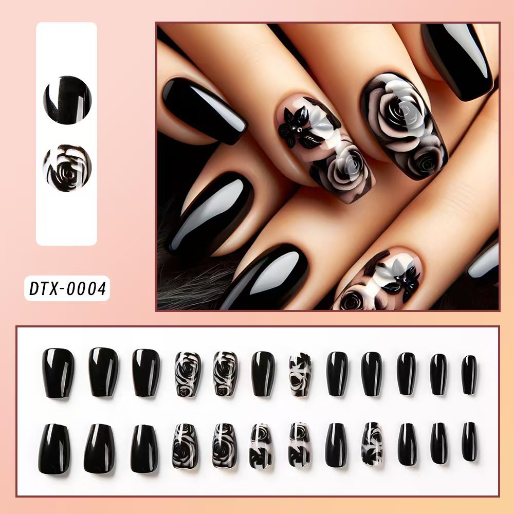 Festive Candy Cane Themed Press-On Nail Set Bowlift