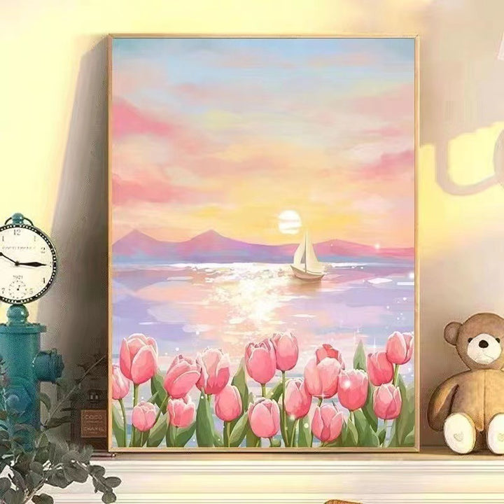 Floral Landscape Canvas Art Bowlift