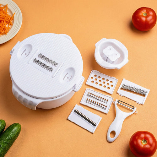 Multifunctional vegetable slicer with integrated cutting attachments Bowlift