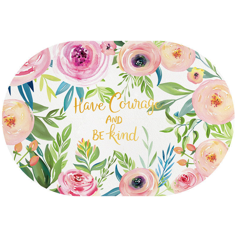 Floral Design Kitchen Mat