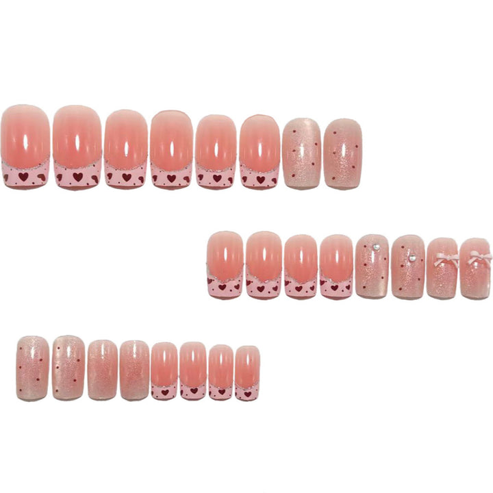 Acrylic Nail Set with Elegant Bow Design Bowlift