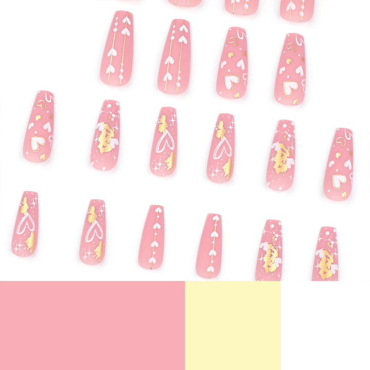 Artificial nail art with heart and glitter designs Bowlift