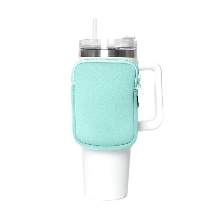 Unisex cup holder with practical pocket Bowlift