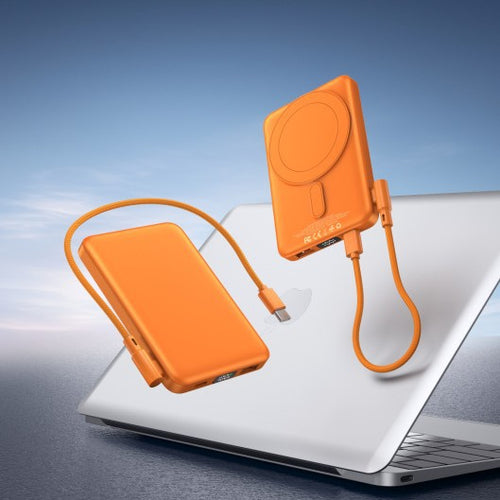 Portable power bank with integrated wireless charger and digital display Bowlift