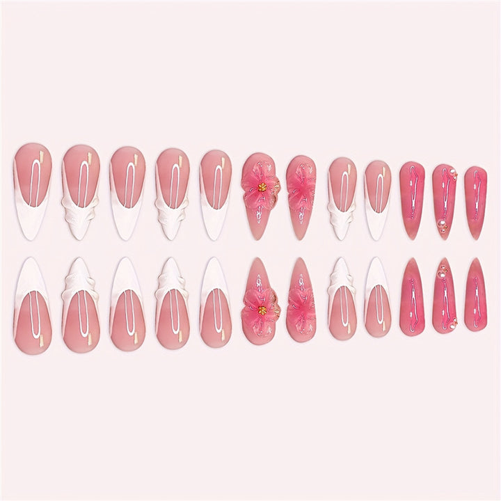 Floral 3D Press-On Nail Art Bowlift