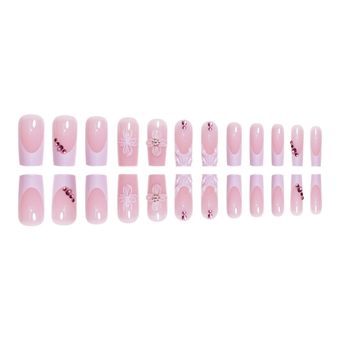 3D Floral Acrylic Nail Extensions Bowlift