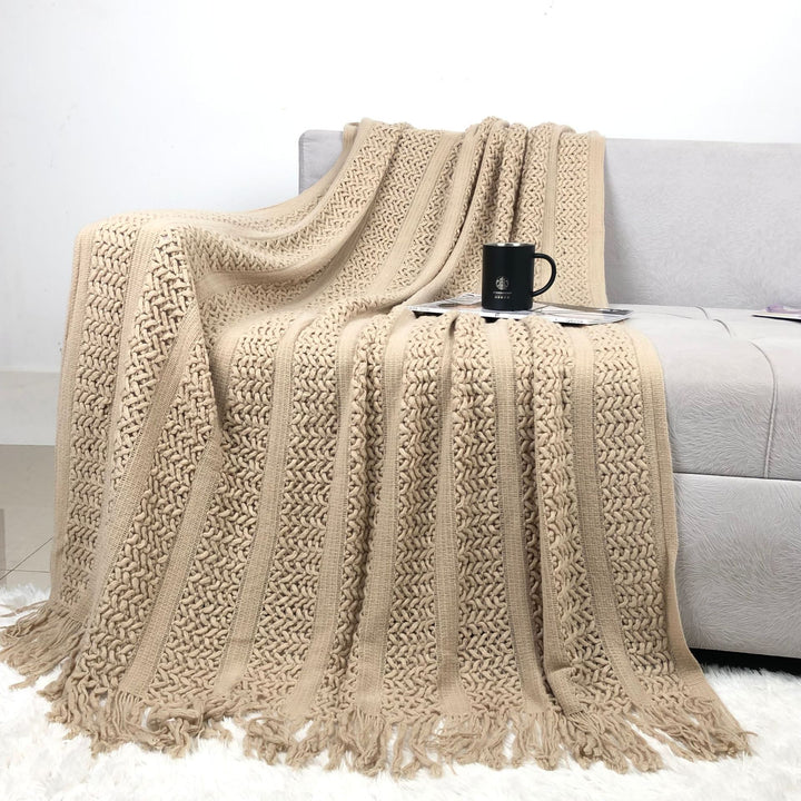 Textured Handwoven Throw Blanket Bowlift