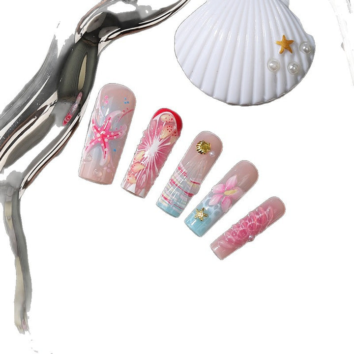 Tropical Ocean-Inspired Press-On Nail Set Bowlift