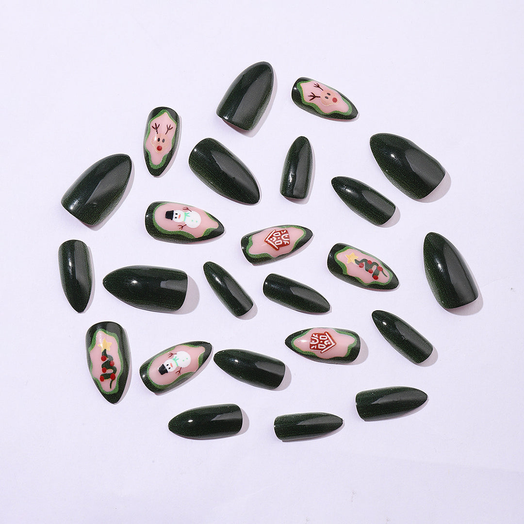 Creative nail set with festive Christmas motifs and shine Bowlift