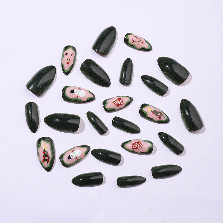 Creative nail set with festive Christmas motifs and shine Bowlift