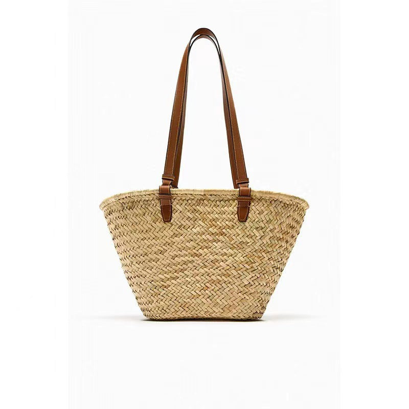 Elegant braided tote bag with leather handles Bowlift