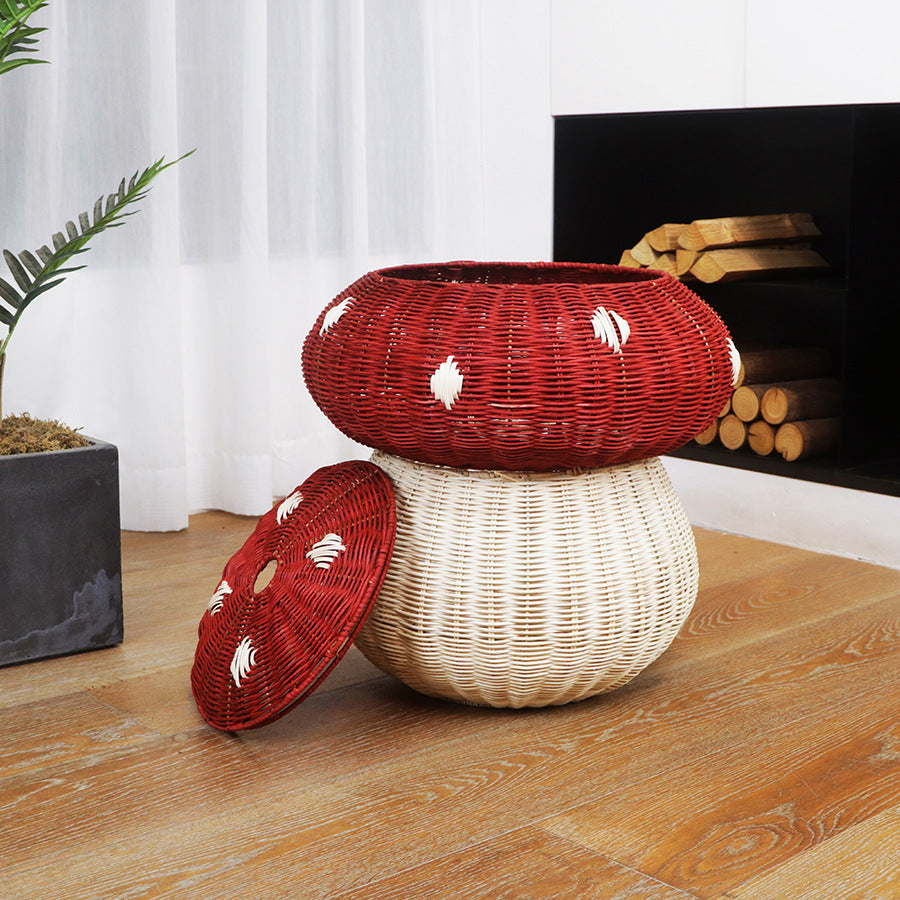 Playful storage stool in mushroom design Bowlift