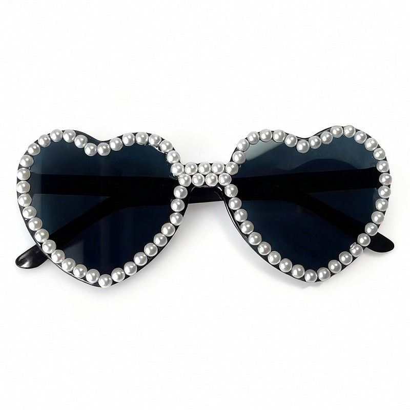 Heart-Shaped Pearl-Accent Sunglasses Bowlift