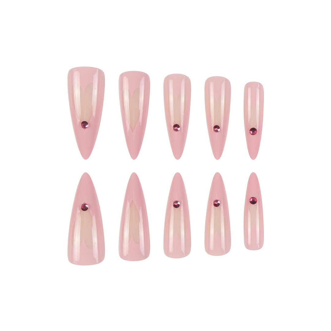 Heart-Designed Stiletto Press-On Nails Bowlift