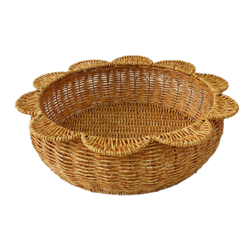 Decorative Woven Flower-Shaped Basket Bowlift