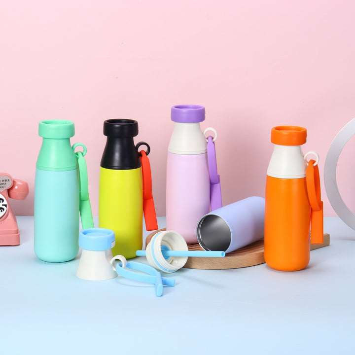 Women insulated water bottle with practical carrying strap Bowlift