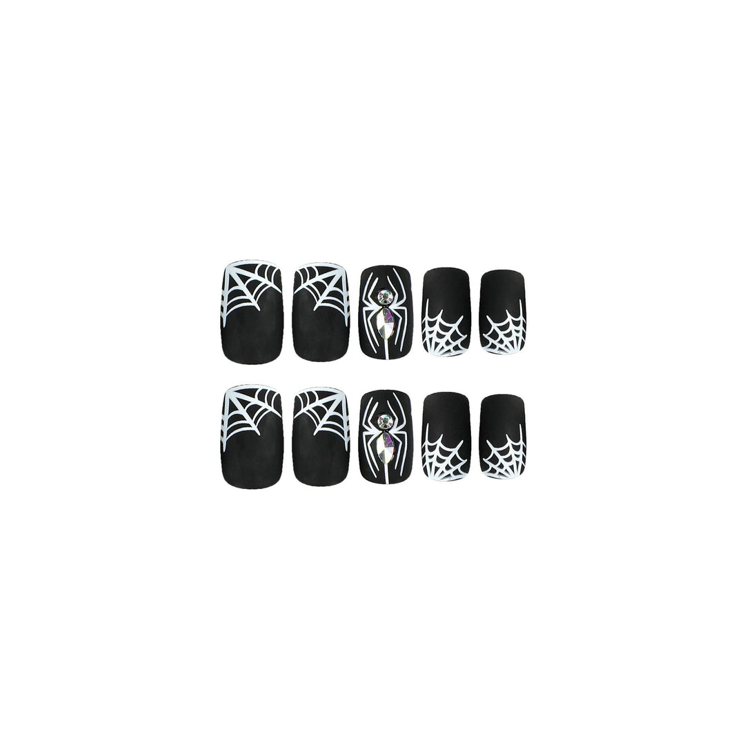 Artful Nail Extensions with Spider and Spider Web Design Bowlift