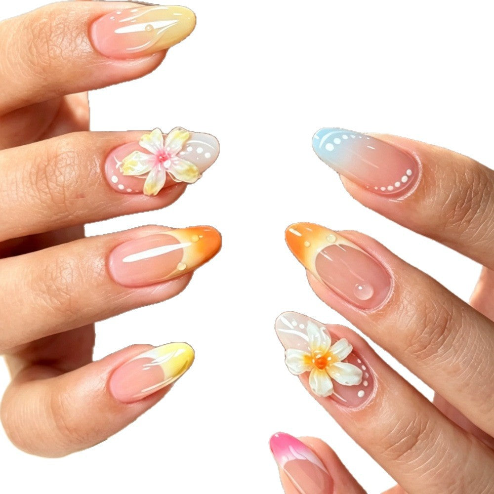 Floral and Ombre Press-On Nail Art Set Bowlift