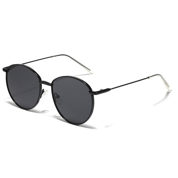 Women's round sunglasses with slim metal frame and polarized lenses Bowlift