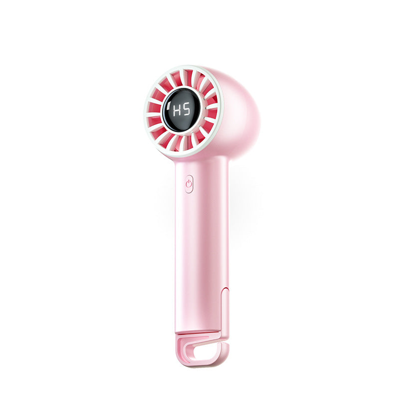 Women Portable Handheld Fan with LCD Display Bowlift