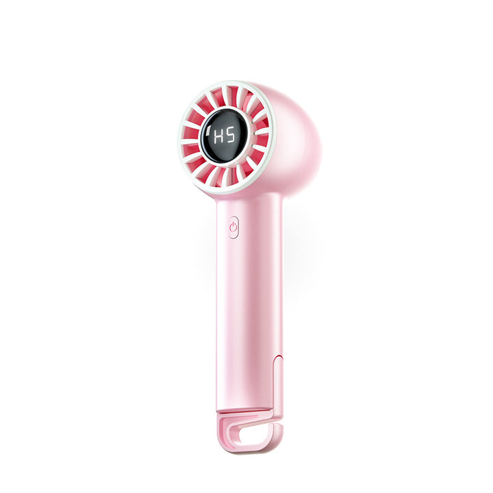 Women Portable Handheld Fan with LCD Display Bowlift
